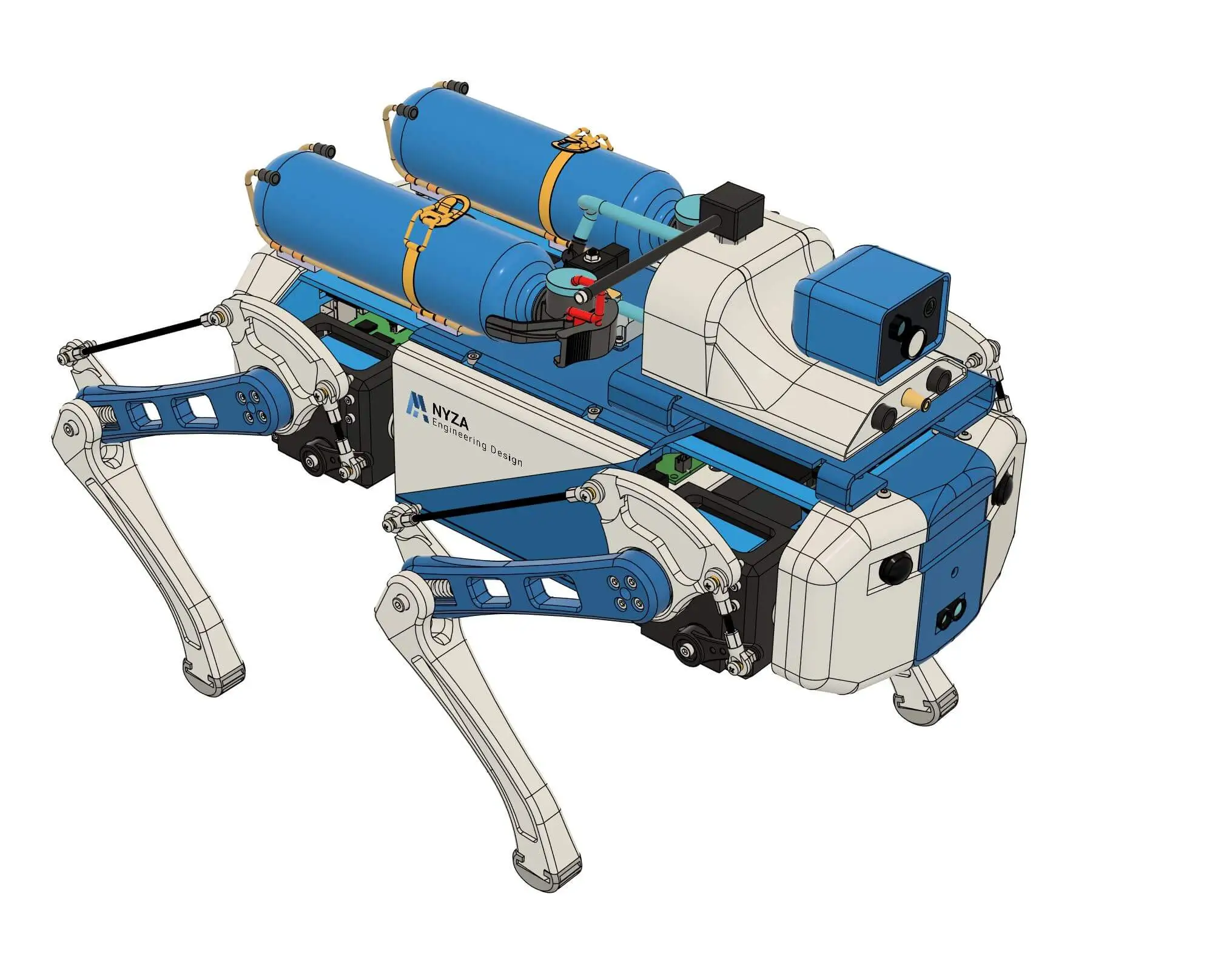 Quadruped Leg Linkages CAD